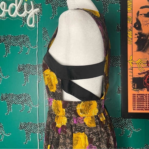 Anthropologie Twinkle By Wenlan Cotton and Silk Blend Floral Dress Size 6 - Picture 5 of 10